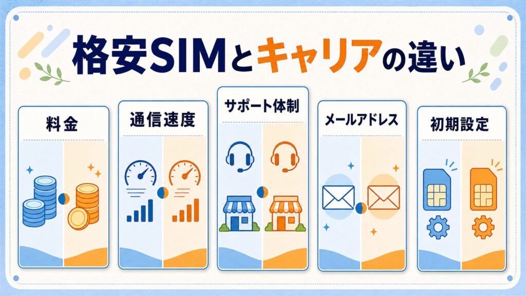 格安SIMとキャリアの違い