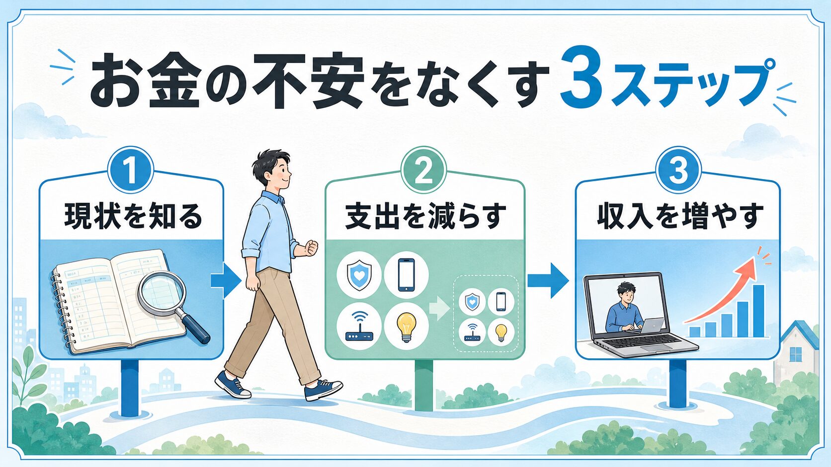 お金の不安をなくす3ステップ
